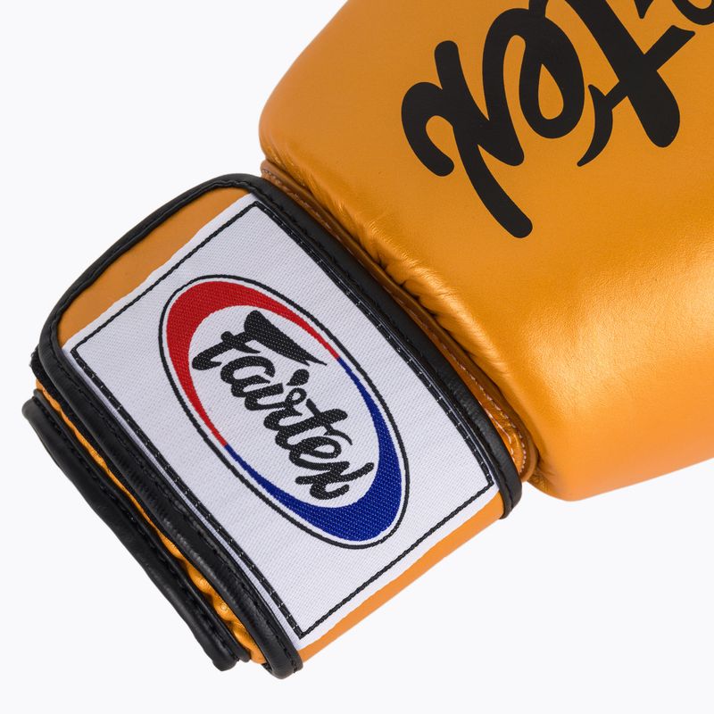 Золоті боксерські рукавички Fairtex Deluxe Tight-Fit 6