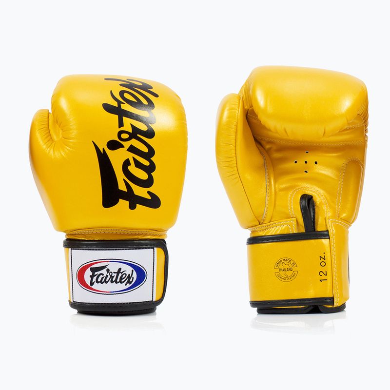 Золоті боксерські рукавички Fairtex Deluxe Tight-Fit