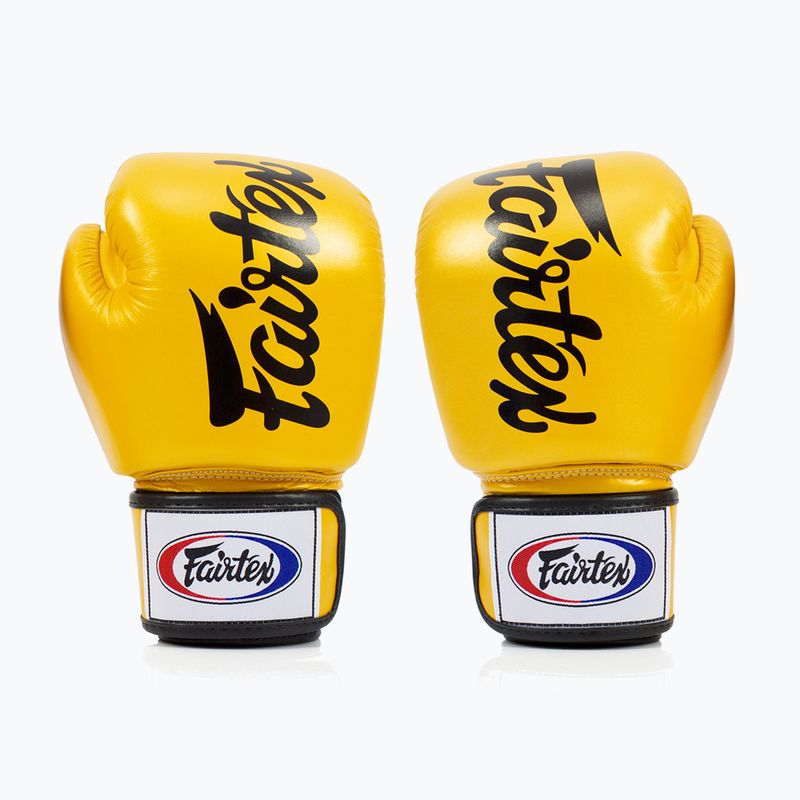 Золоті боксерські рукавички Fairtex Deluxe Tight-Fit
