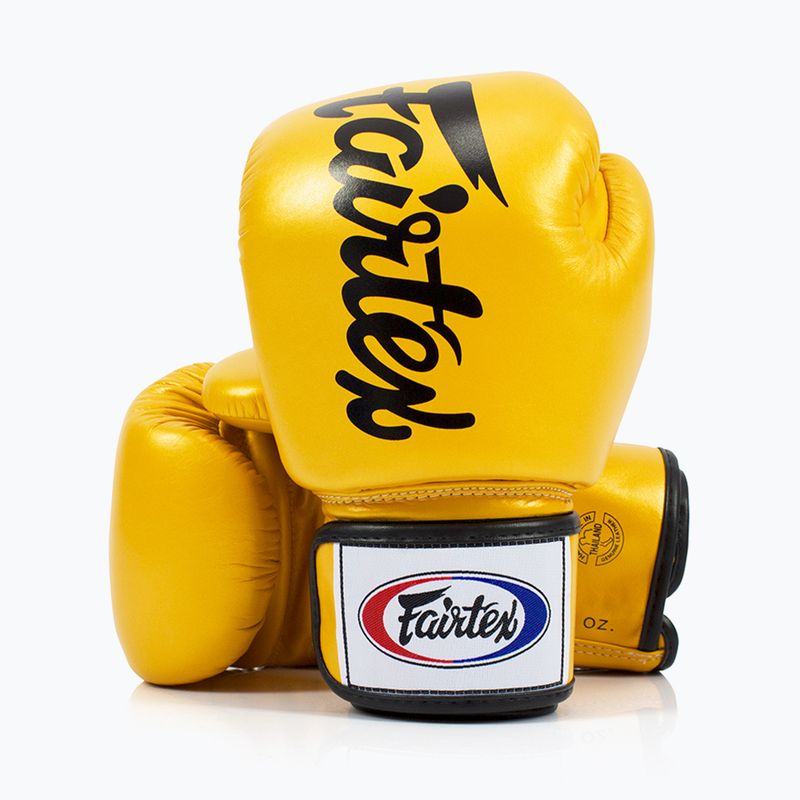 Золоті боксерські рукавички Fairtex Deluxe Tight-Fit 4