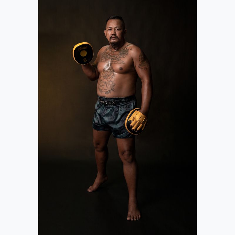 Рукавиці для тренування швидкості та точності Fairtex Speed & Accuracy Focus Mitts чорні/золотисті тренувальні лапи 4