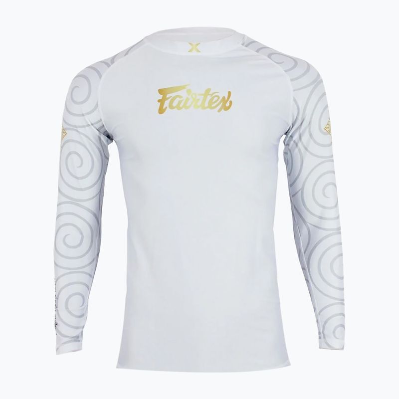 Чоловічий рашгард з довгим рукавом Fairtex Hanuman Pro білий