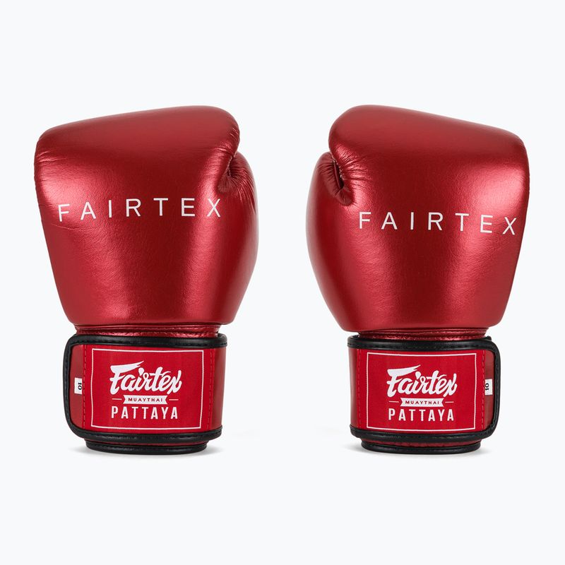 Боксерські рукавички Fairtex Metallic червоні 2