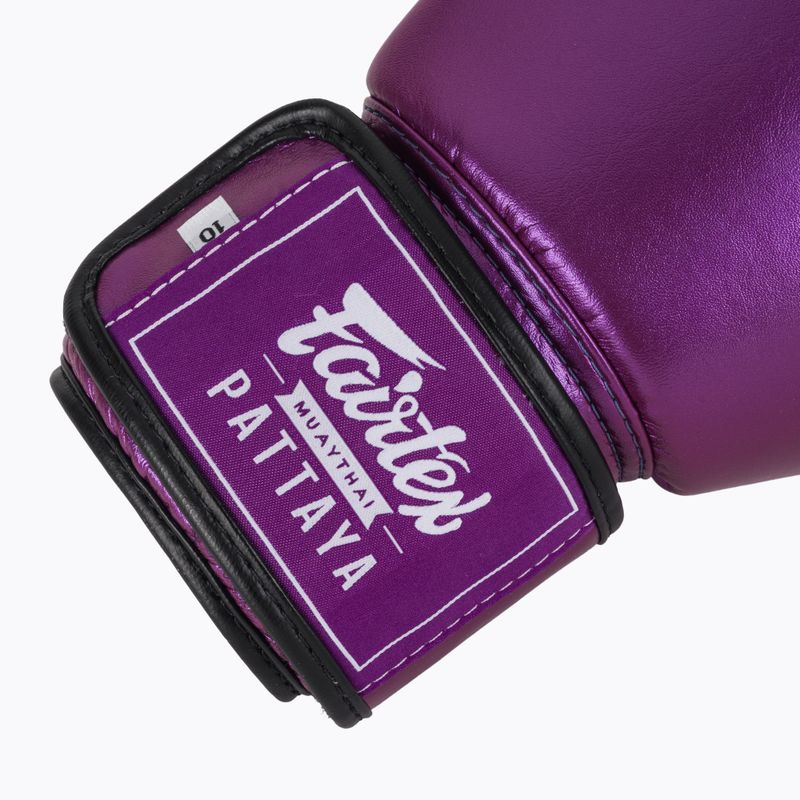 Боксерські рукавички Fairtex Metallic фіолетові 6