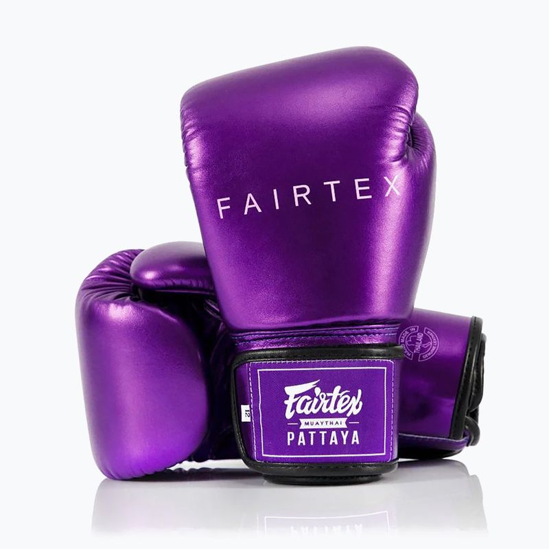 Боксерські рукавички Fairtex Metallic фіолетові 4