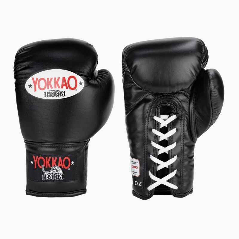 Рукавиці боксерські чоловічі YOKKAO Matrix Lace Up black