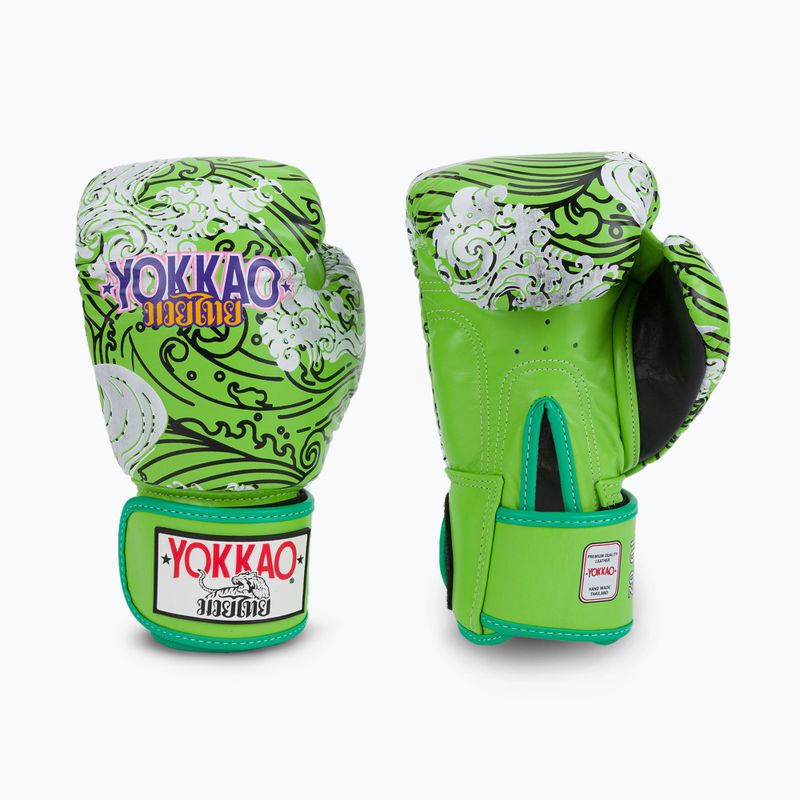 Рукавиці боксерські YOKKAO Hawaiian зелені FYGL-71-20 3