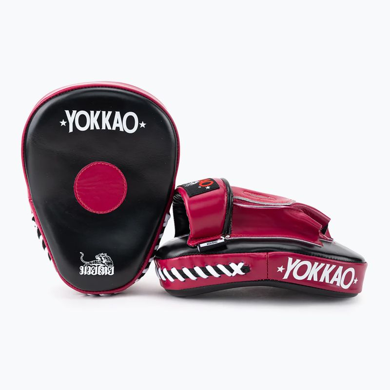 Щитки тренувальні YOKKAO Focus Mitts Open чорно-червоні FYML-18 4