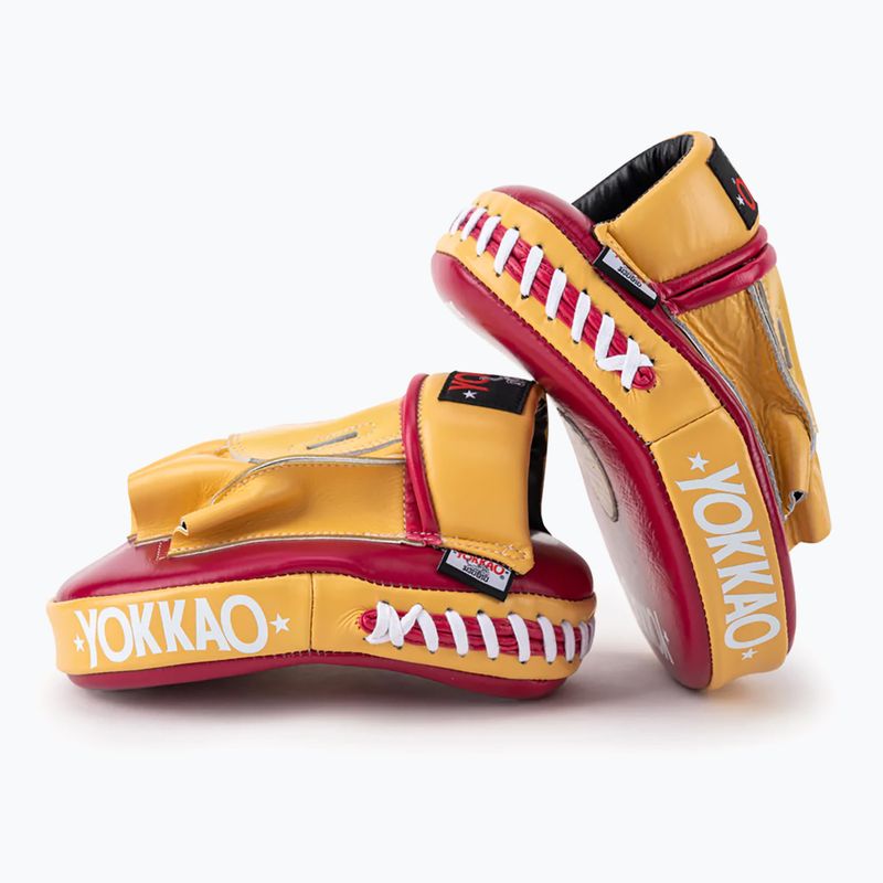 Щитки тренувальні YOKKAO Focus Mitts Open червоно-жовті FYML-21 4