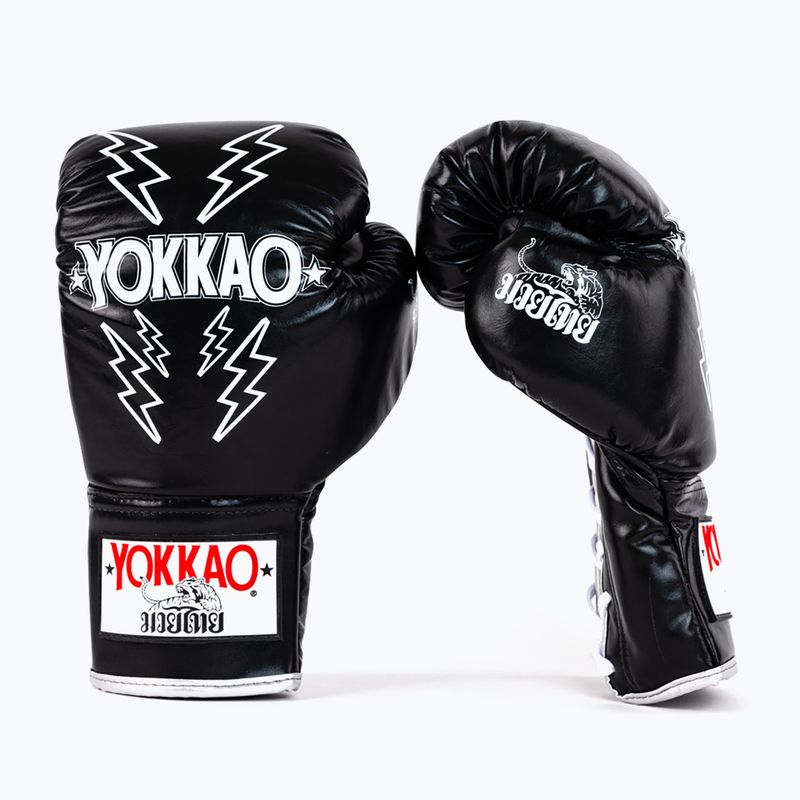 Рукавиці боксерські чоловічі YOKKAO Stadium Lace Up black 3