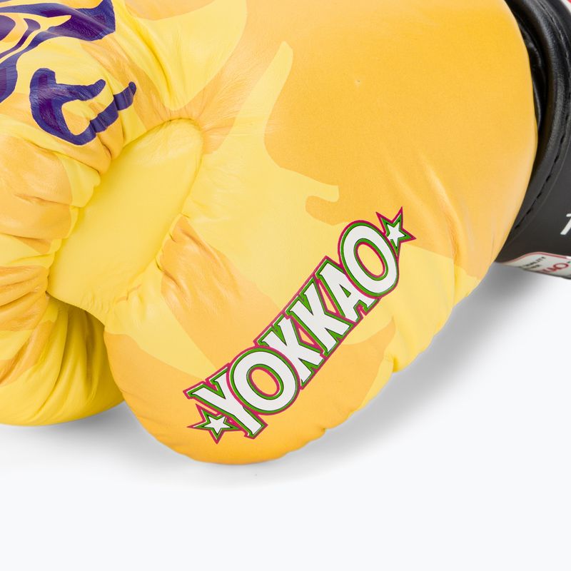 Рукавиці боксерські чоловічі YOKKAO Primate yellow 7