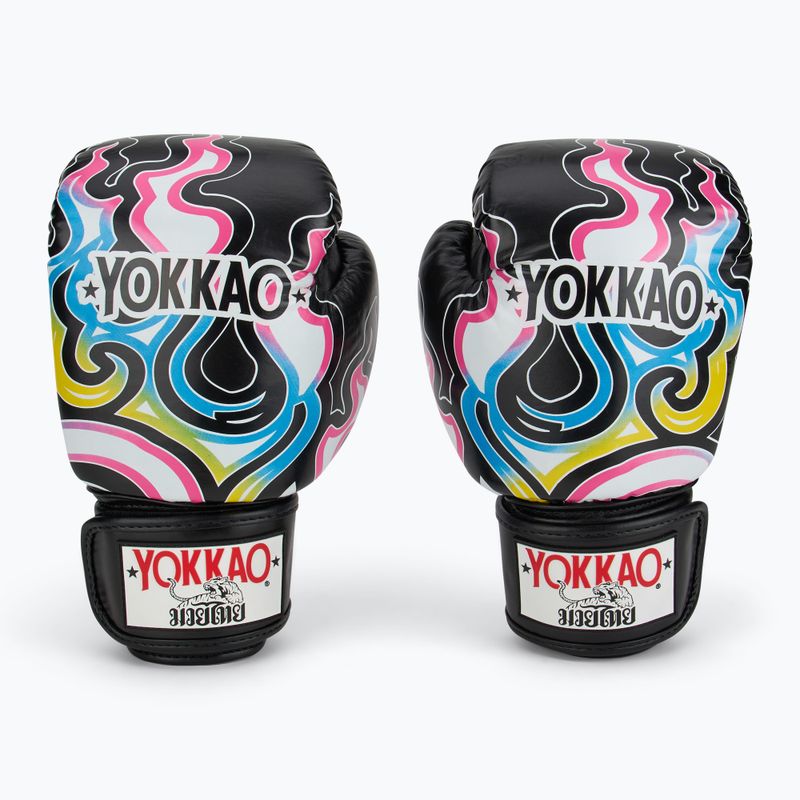 Рукавиці боксерські чоловічі YOKKAO Flames black 2