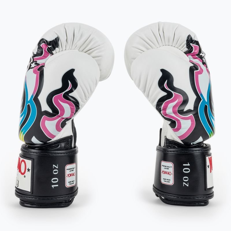 Рукавиці боксерські чоловічі YOKKAO Flames white 4