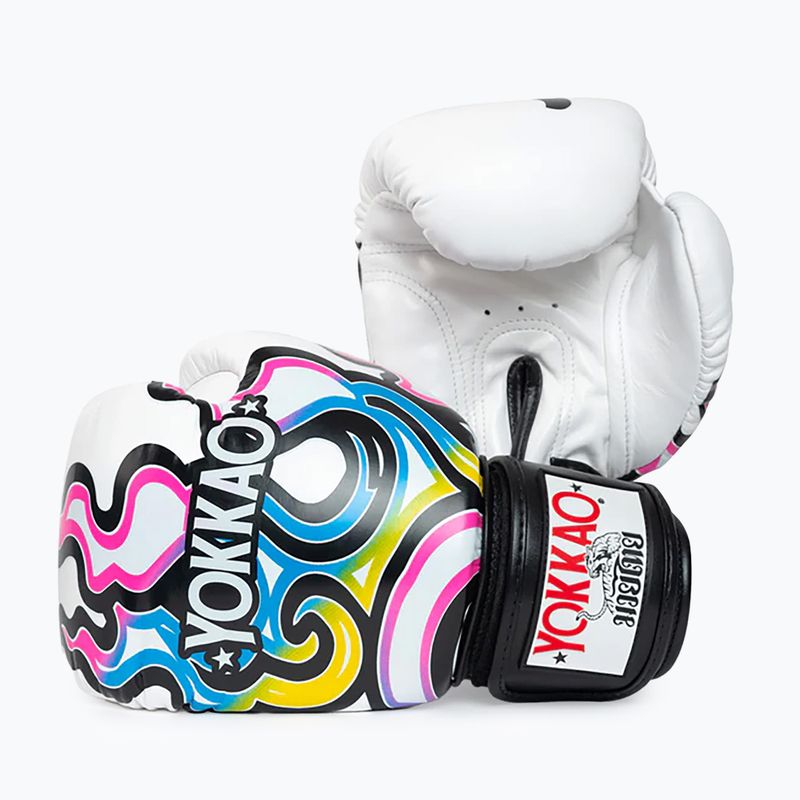 Рукавиці боксерські чоловічі YOKKAO Flames white