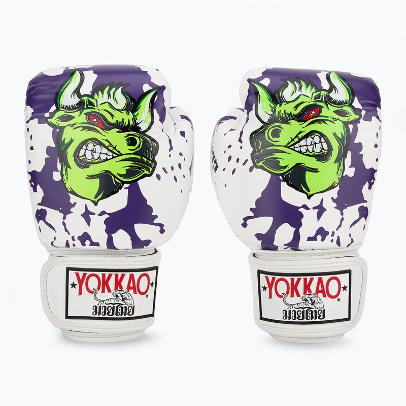Рукавиці боксерські чоловічі YOKKAO Angry Bull white 2