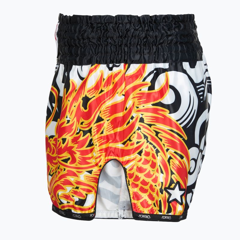 Шорти для тренувань чоловічі YOKKAO Dragon Muay Thai black/white 3