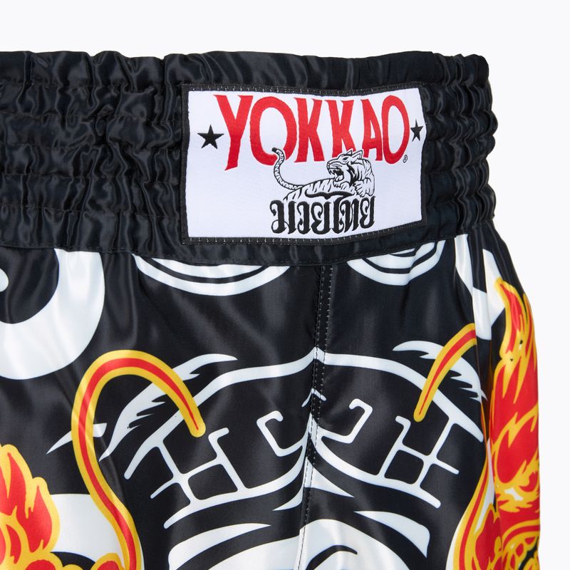 Шорти для тренувань чоловічі YOKKAO Dragon Muay Thai black/white 4