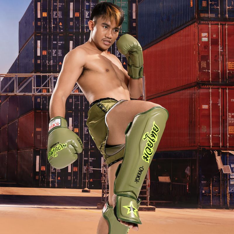 Захист для гомілки та стоп YOKKAO Late Show olive 6