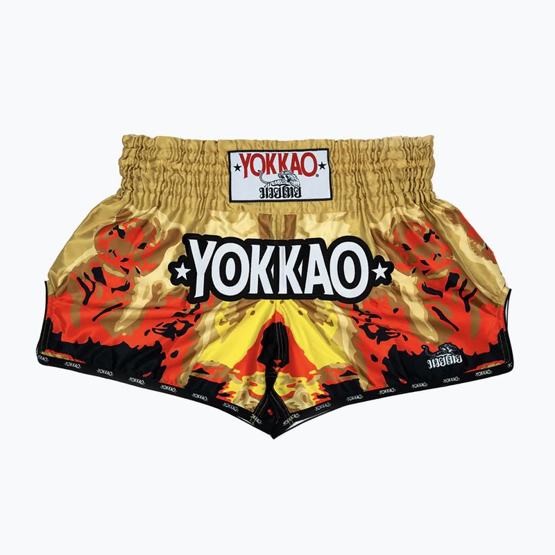Шорти для тренувань чоловічі YOKKAO Tiger Family Muay Thai gold