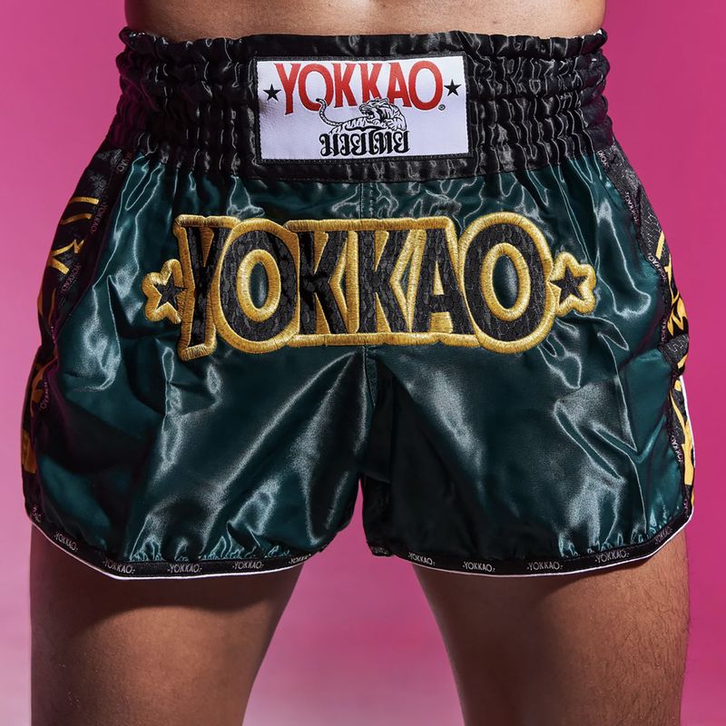 Чоловічі тренувальні шорти YOKKAO Original Muay Thai green 7