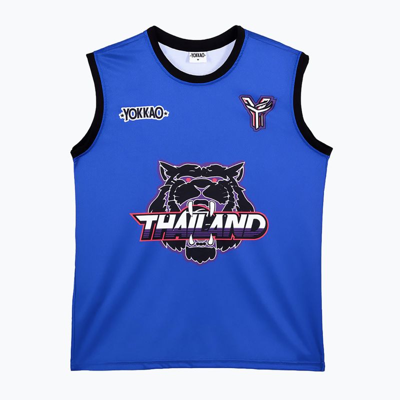 Футболка для тренувань чоловіча YOKKAO Tiger Workout Tank Top blue