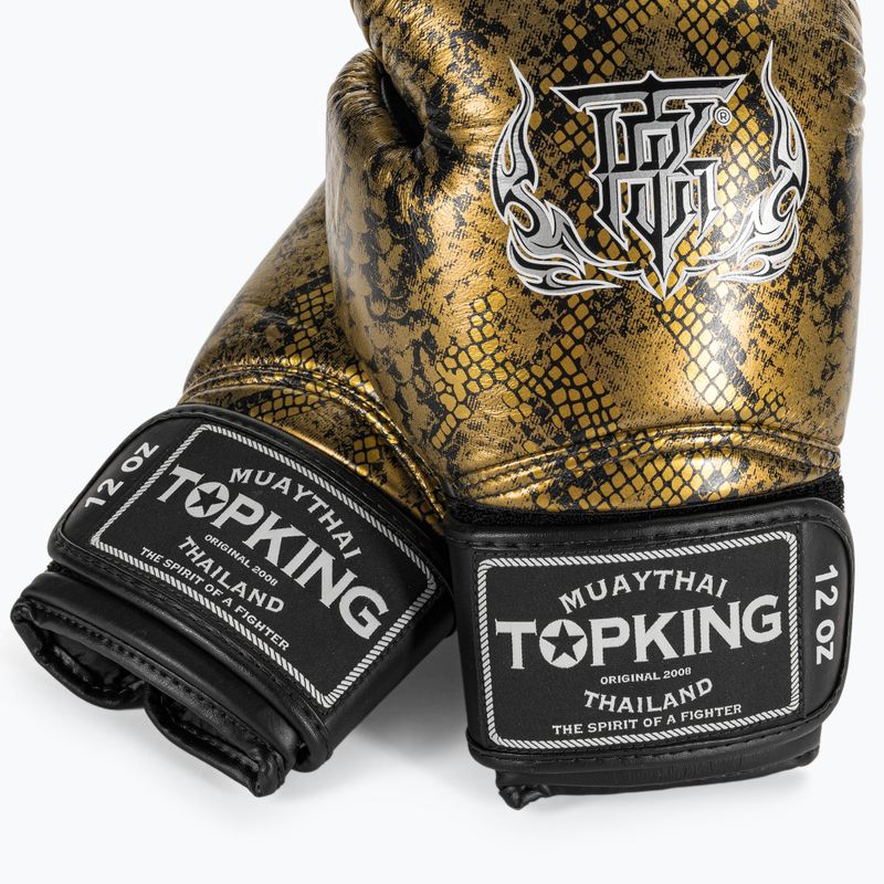 Рукавиці боксерські Top King Muay Thai Super Star Air Snake black/gold 4
