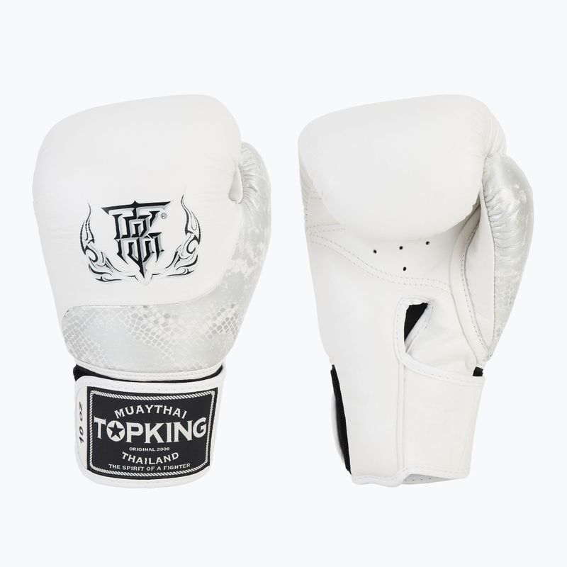 Рукавиці боксерські Top King Muay Thai Power Snake white/silver