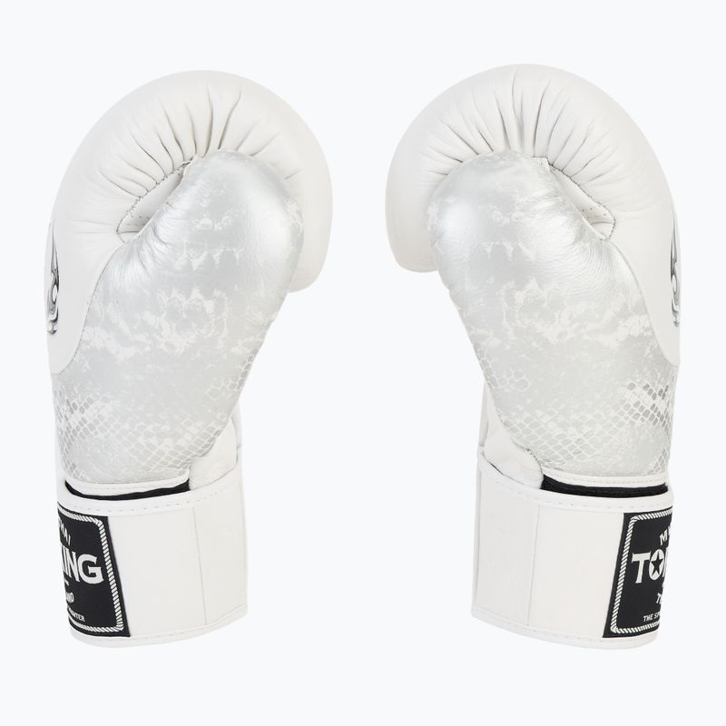 Рукавиці боксерські Top King Muay Thai Power Snake white/silver 4