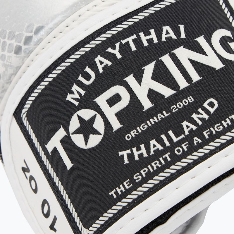 Рукавиці боксерські Top King Muay Thai Power Snake white/silver 5