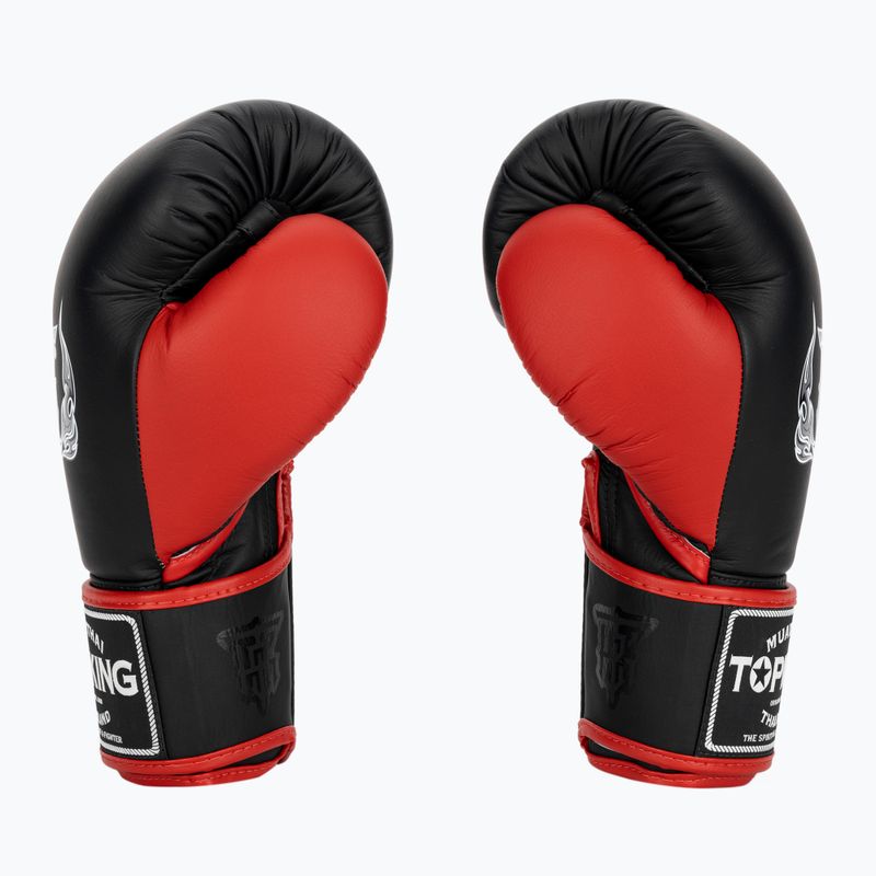 Рукавиці боксерські Top King Reborn Boxing Semi Leather black/red 3