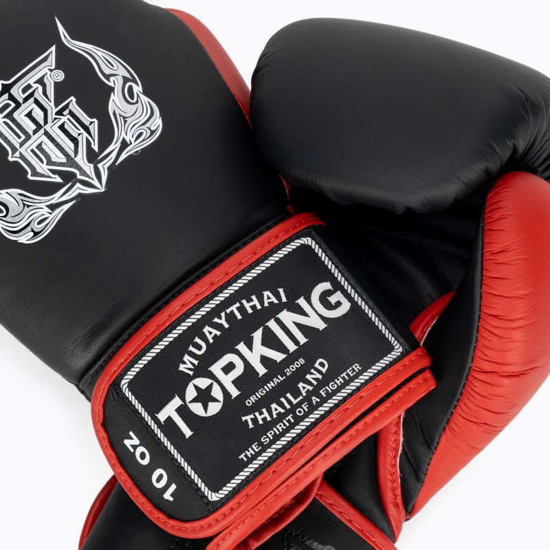 Рукавиці боксерські Top King Reborn Boxing Semi Leather black/red 4