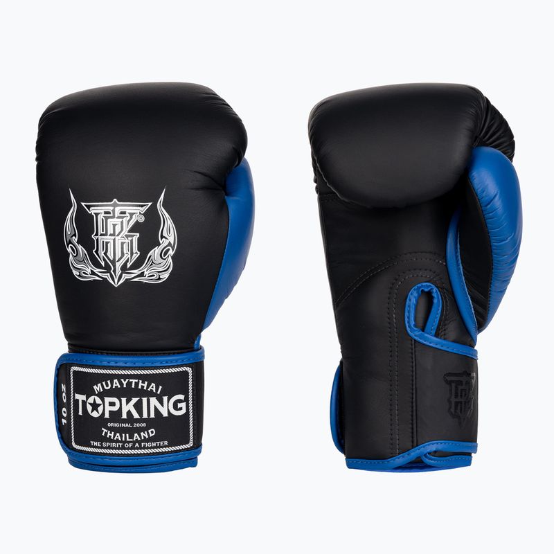 Рукавиці боксерські Top King Reborn Boxing Semi Leather black/blue 3