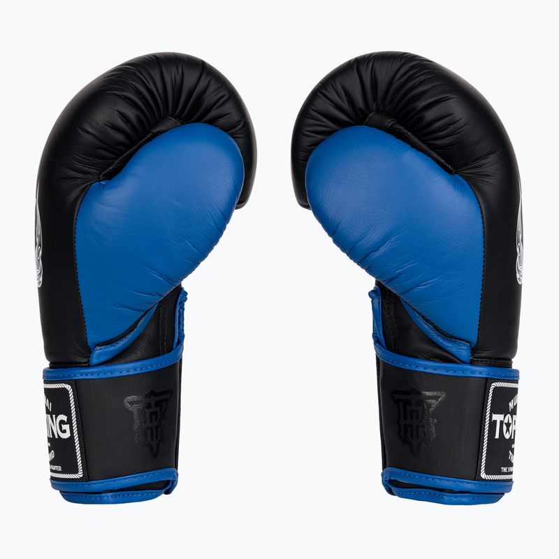 Рукавиці боксерські Top King Reborn Boxing Semi Leather black/blue 4