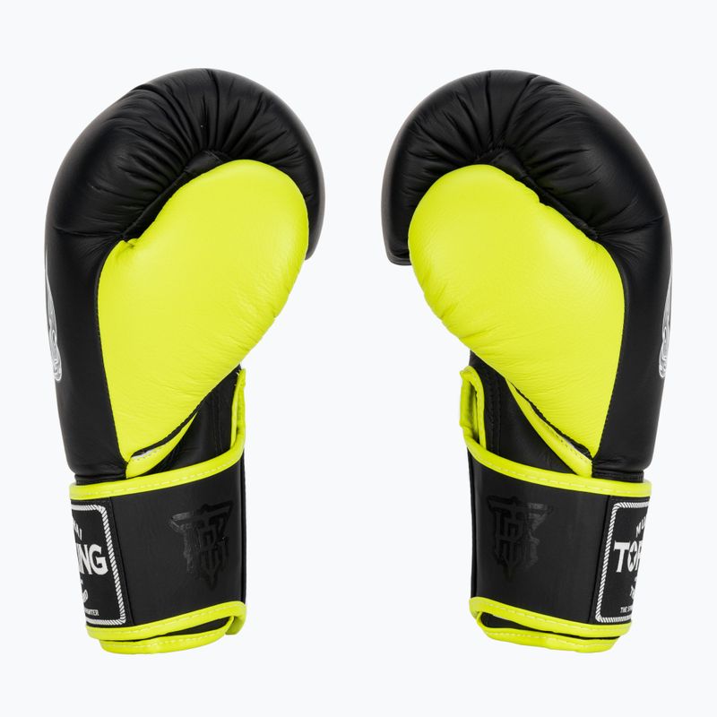 Рукавиці боксерські Top King Reborn Boxing Semi Leather black/yellow 3