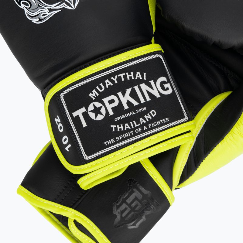 Рукавиці боксерські Top King Reborn Boxing Semi Leather black/yellow 4