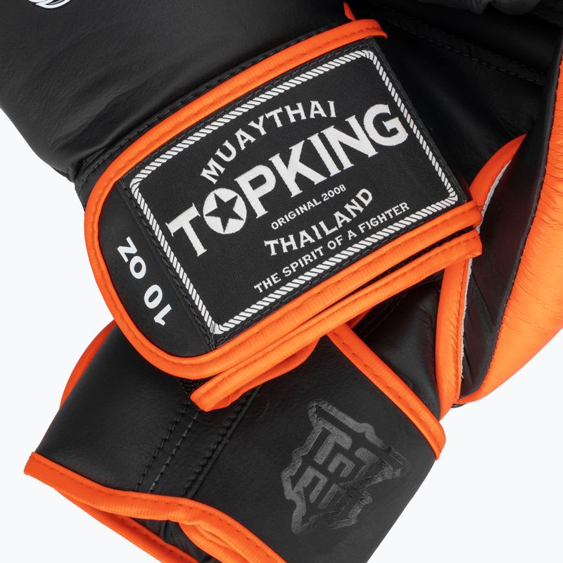 Рукавиці боксерські Top King Reborn Boxing Semi Leather black/orange 4