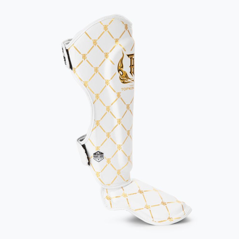 Захист для гомілок та стоп Top King Chain Semi Leather white/gold 2