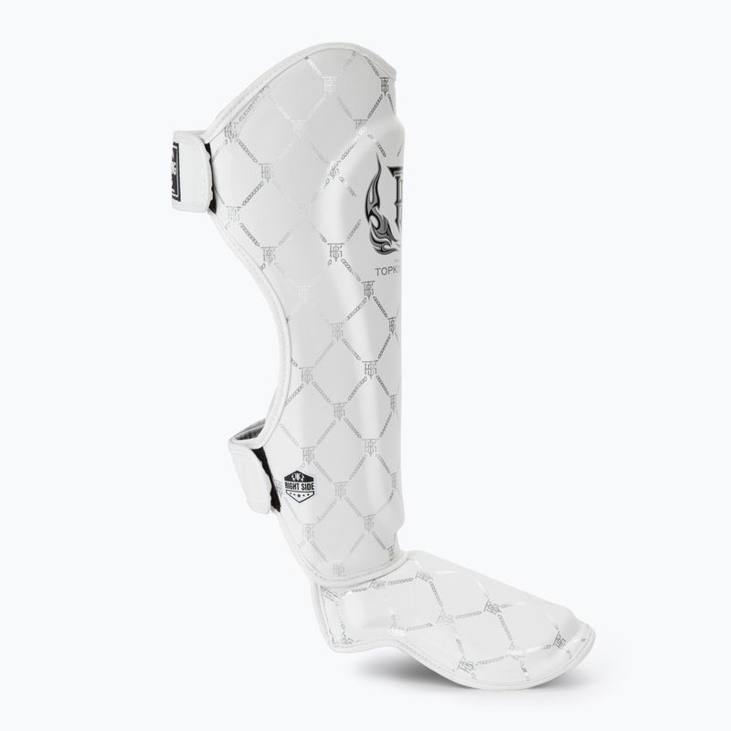 Захист для гомілок та стоп Top King Chain Semi Leather white/silver 2