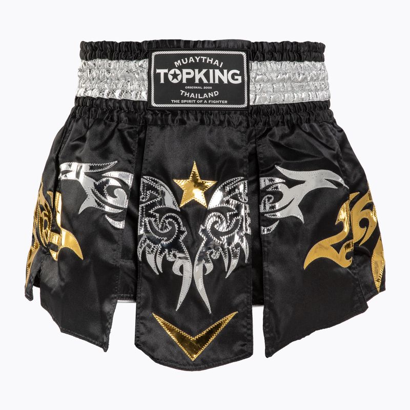 Шорти для тренувань Top King Thai Boxing black/white/gold