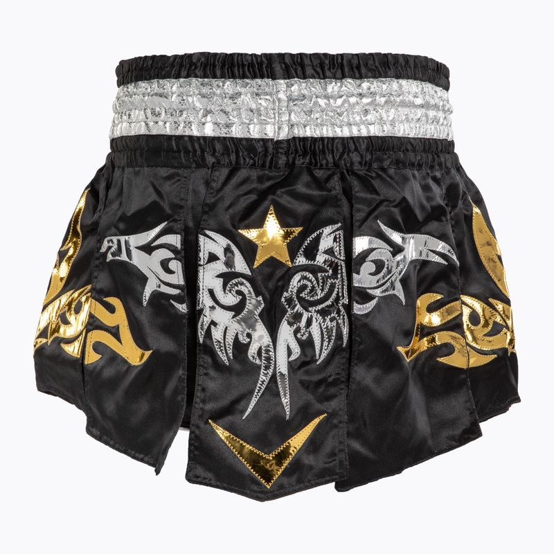 Шорти для тренувань Top King Thai Boxing black/white/gold 2