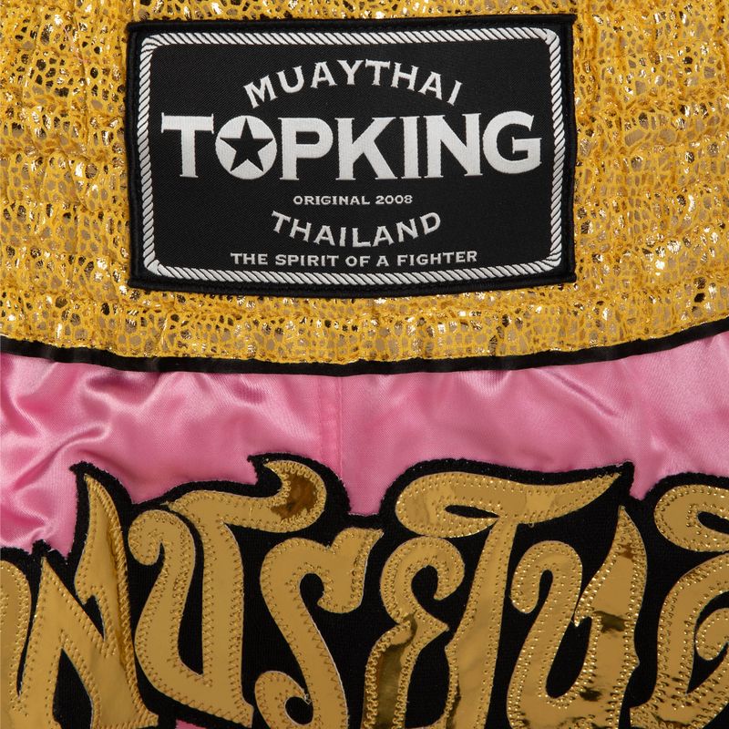 Шорти для тренувань Top King Thai Boxing pink/gold 4
