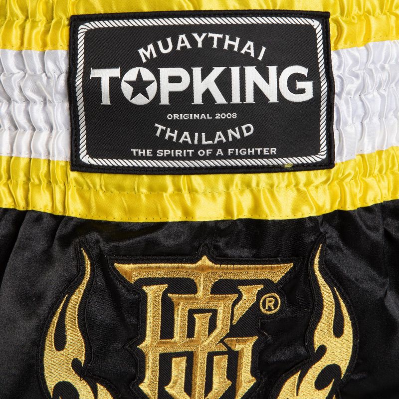 Шорти для тренувань Top King Thai Boxing black/gold/white 3