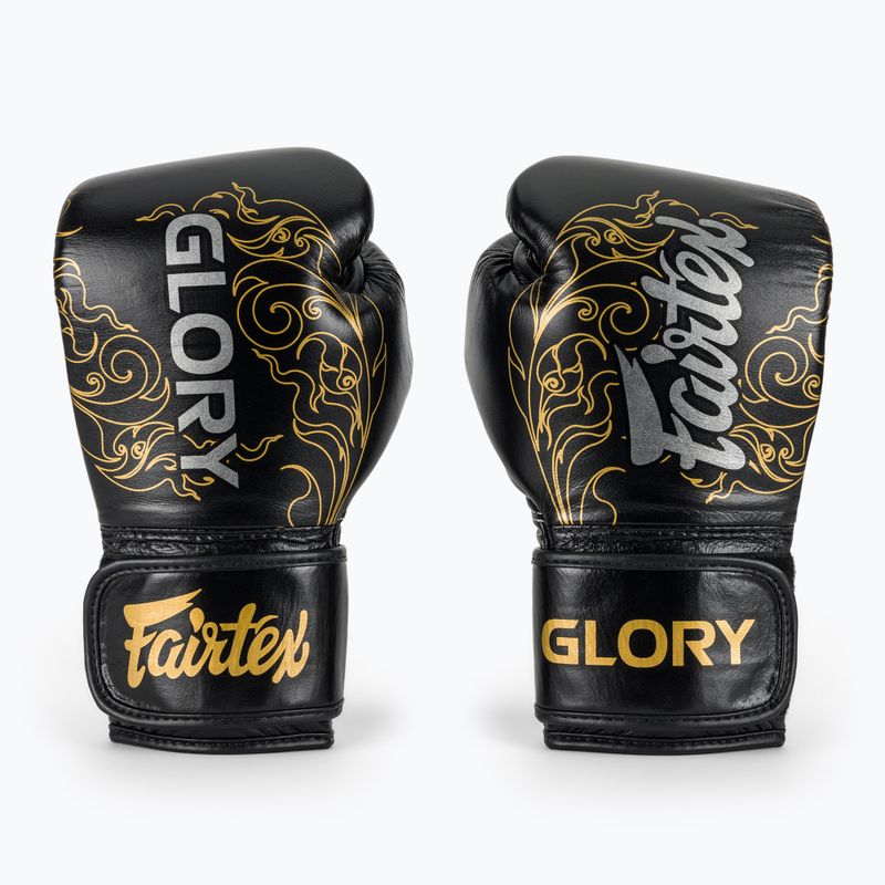 Fairtex Glory Kickboxing Competition Тренувальні боксерські рукавички чорні/золоті 2