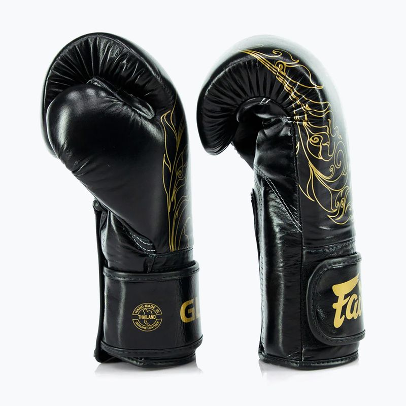Fairtex Glory Kickboxing Competition Тренувальні боксерські рукавички чорні/золоті 3