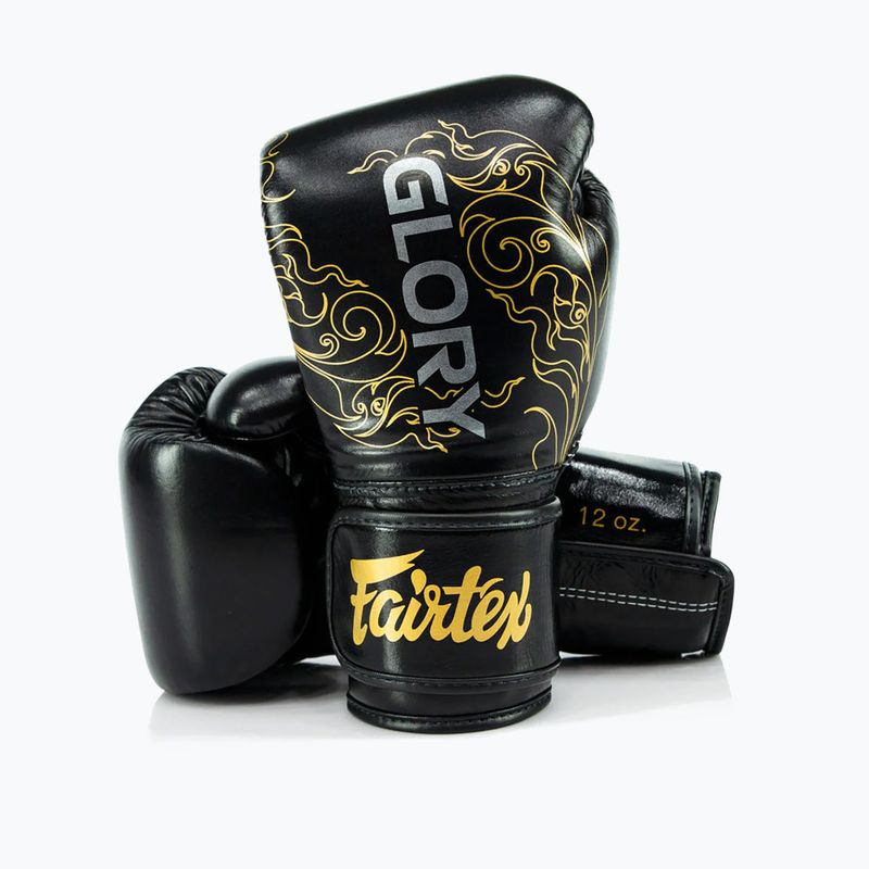 Fairtex Glory Kickboxing Competition Тренувальні боксерські рукавички чорні/золоті 4