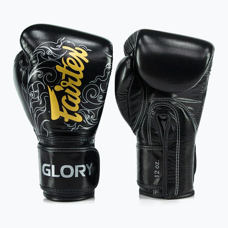 Fairtex Glory Kickboxing Competition Тренувальні боксерські рукавички чорні/сріблясті