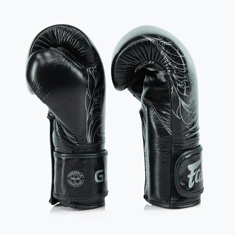 Fairtex Glory Kickboxing Competition Тренувальні боксерські рукавички чорні/сріблясті 3