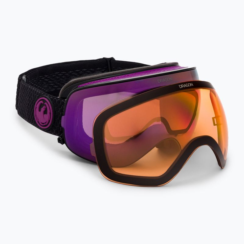 Маска лижна DRAGON X2S split/lumalens purple ion/lumalens amber 30786/7230003