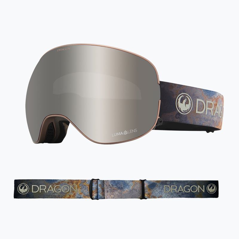 Маска лижна  DRAGON X2 slate/lumalens silver ion/amber 40454-030 7