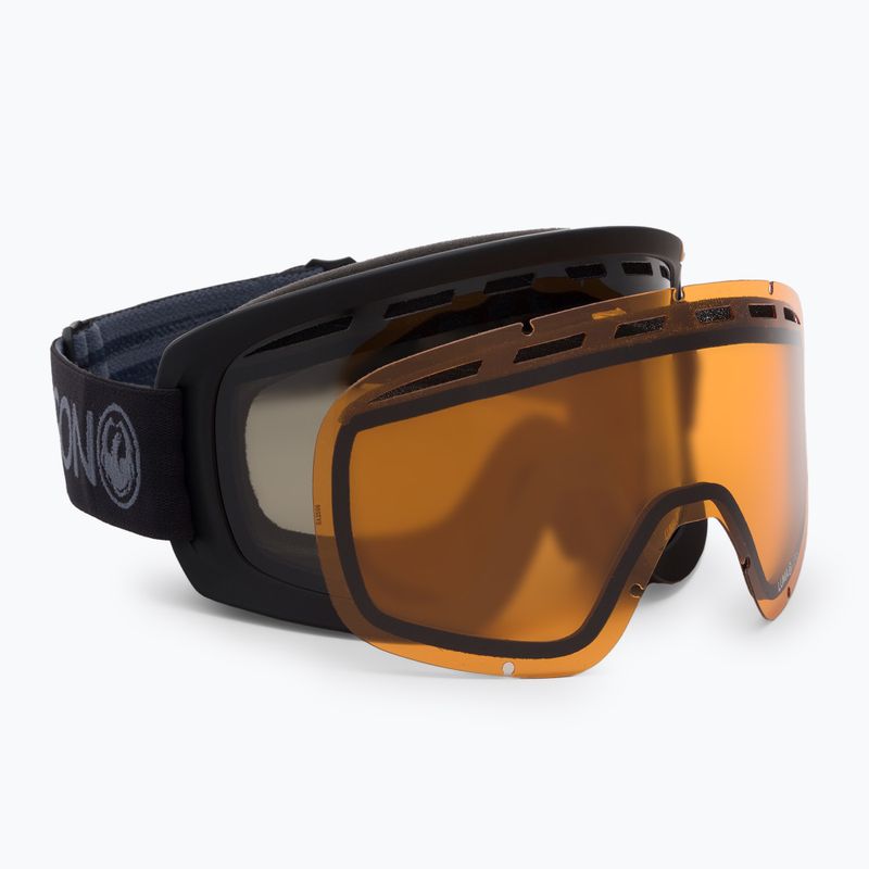 Маска лижна DRAGON D1 OTG blackout/lumalens dark smoke/lumalens amber 40461/6032001